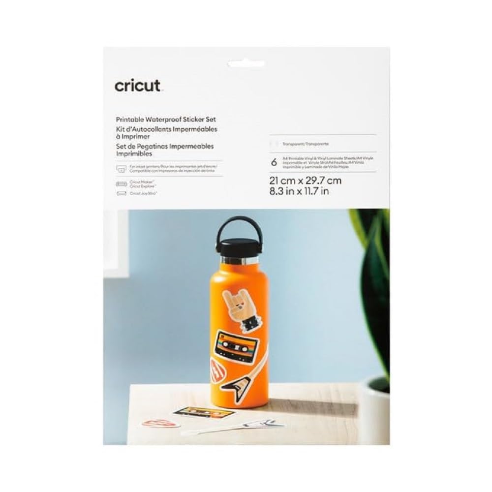 Set de autocolante imprimabile, rezistente la apă Cricut – A4 (6 buc.)