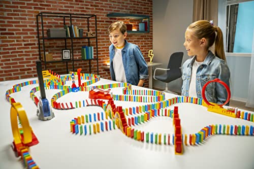 Creator de Piste Domino Express + 400 Piese, Jucărie de Construcție pentru Copii de la 6 Ani, Joc cu Domino pentru Copii cu 400 de Piese Domino