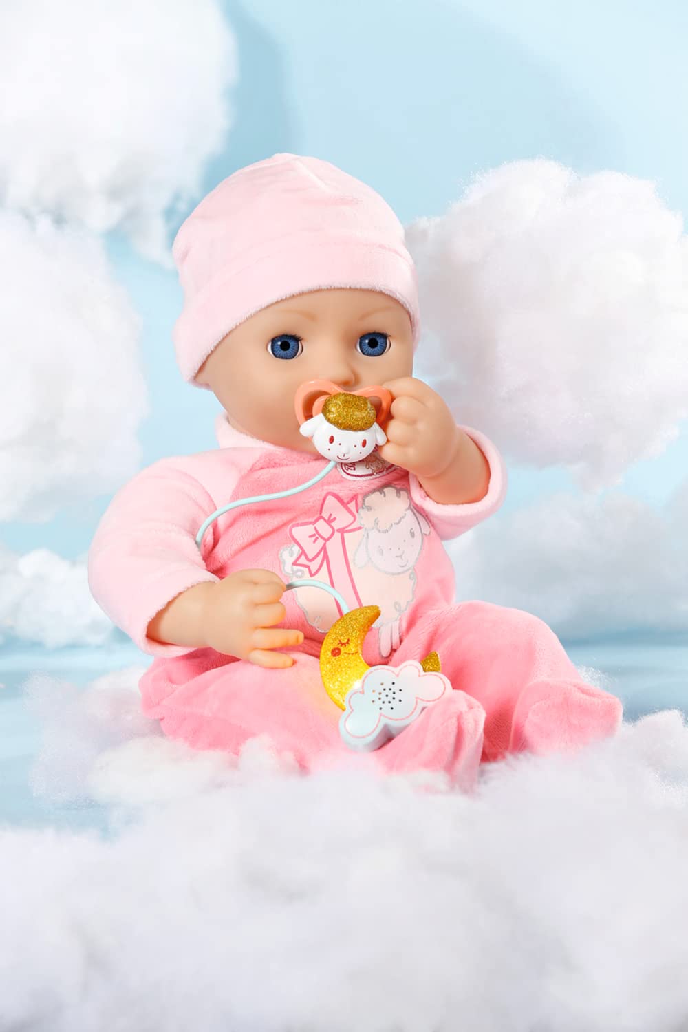 Baby Annabell Sweet Dreams, suzetă cu funcție de lumină și sunet, alb și auriu, 704219 Zapf Creation