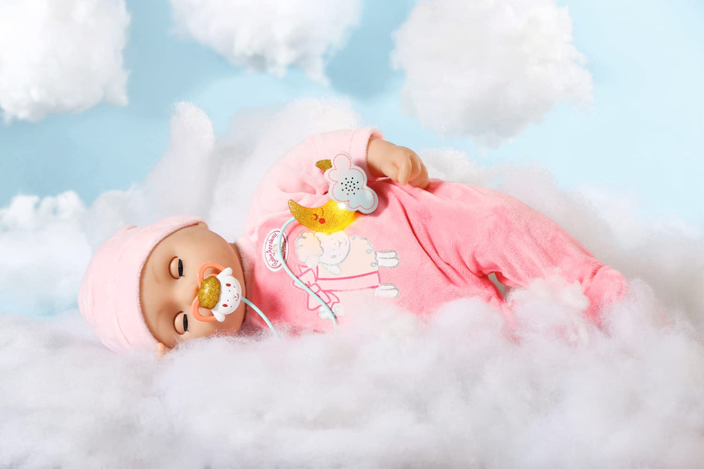 Baby Annabell Sweet Dreams, suzetă cu funcție de lumină și sunet, alb și auriu, 704219 Zapf Creation