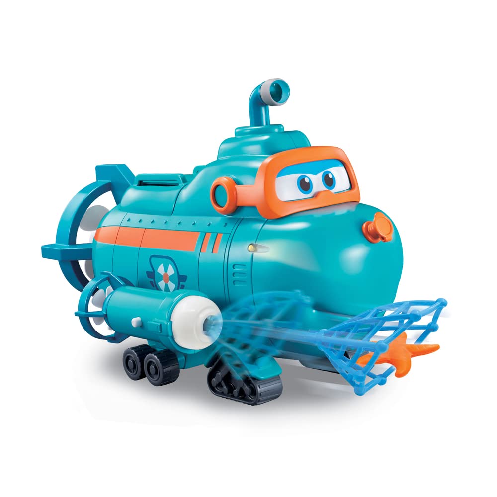 Super Wings EU730809 - Vehicul Transformabil Wild Team Buddy, figură de joc de aproximativ 22 cm pentru copii, jucărie de baie și apă, cu funcții, rezistentă la apă.
