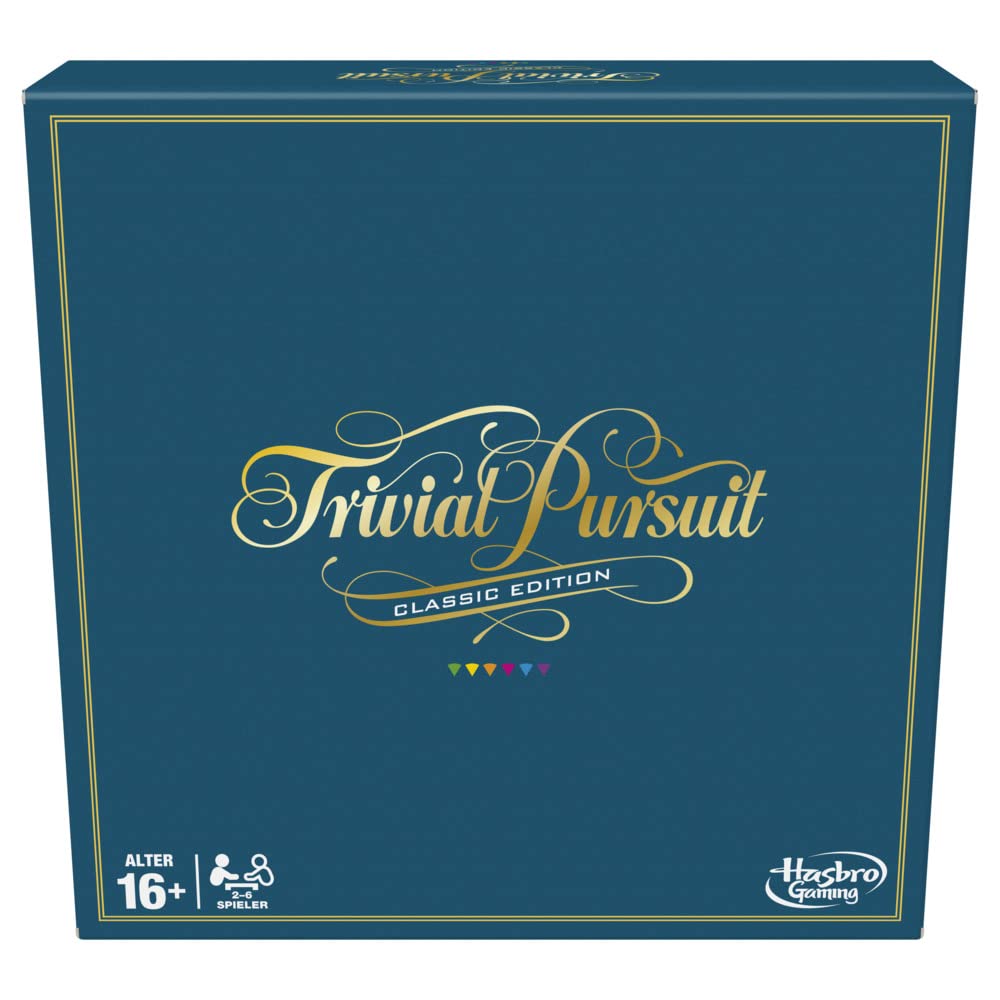 Hasbro Gaming Trivial Pursuit - Joc de societate cu design clasic, perfect pentru petreceri, întâlniri de familie și seri de jocuri.