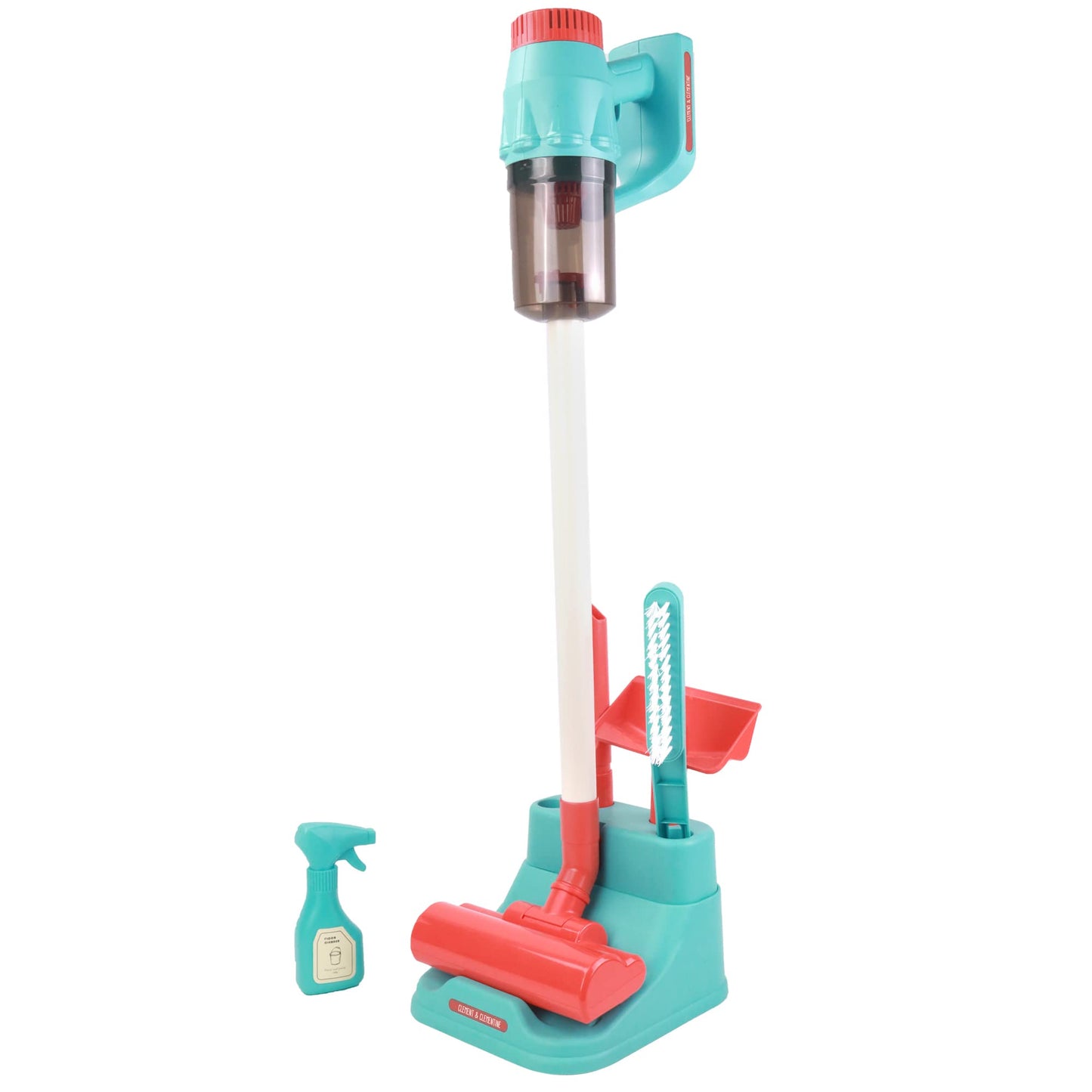 CLEMENT CLEMENTINE - Aspirator fără fir cu accesorii - Joc de imitare - 110401 - Albastru - Plastic - Acasă - Mătură - Jucărie pentru copii - Bateriile nu sunt incluse - 67 cm x 18 cm - Recomandat de la 3 ani