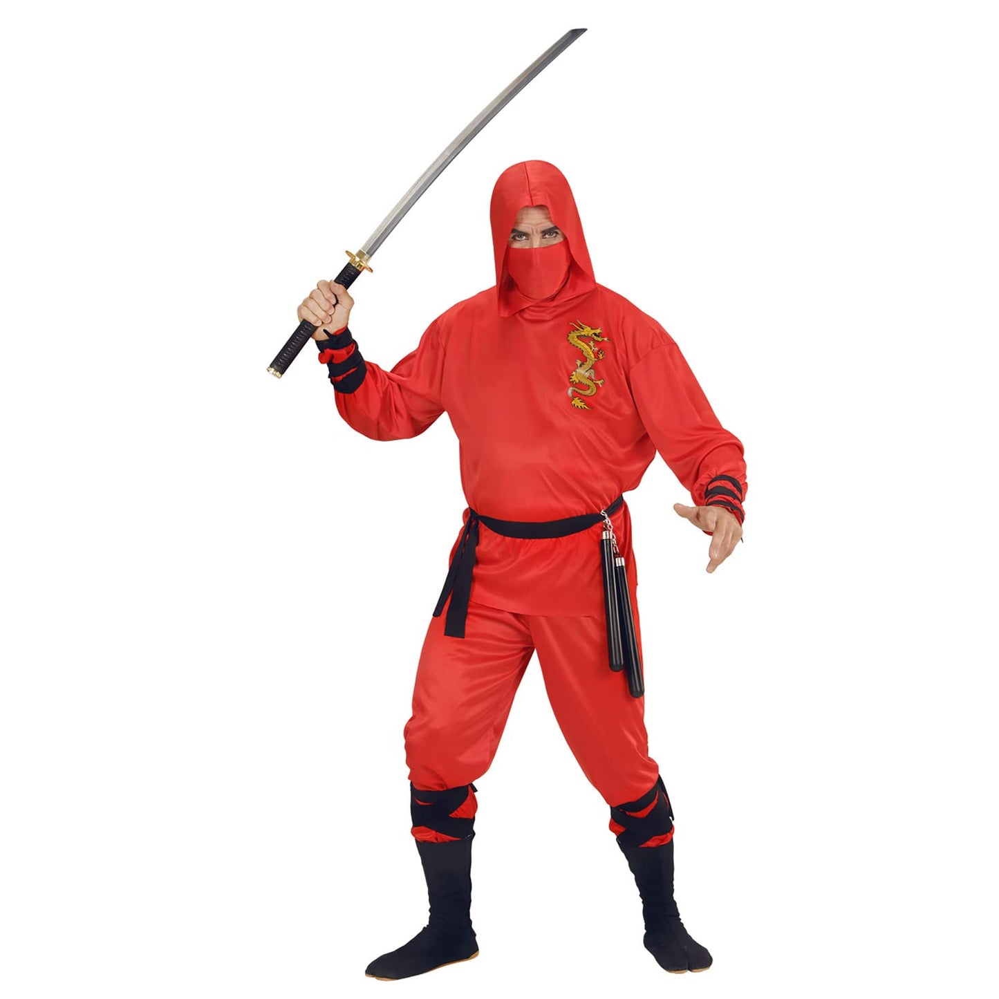 Costum Red Dragon Ninja - WIDMANN MILANO Party Fashion, Samurai și Războinic, Costume de Carnaval