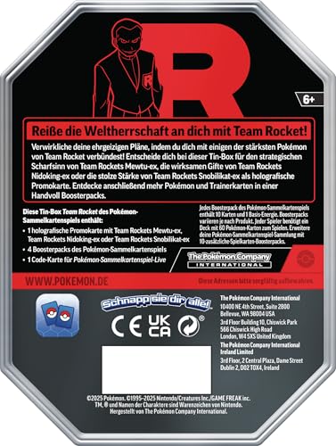 Pokémon TCG Cutie Tin Team Rocket Mewtu-ex, 4 boostere