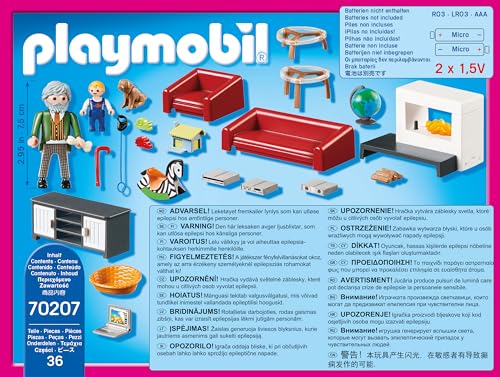 PLAYMOBIL Casa de Păpuși 70207 - Living Confortabil cu Efect de Lumină, Recomandat de la 4 Ani