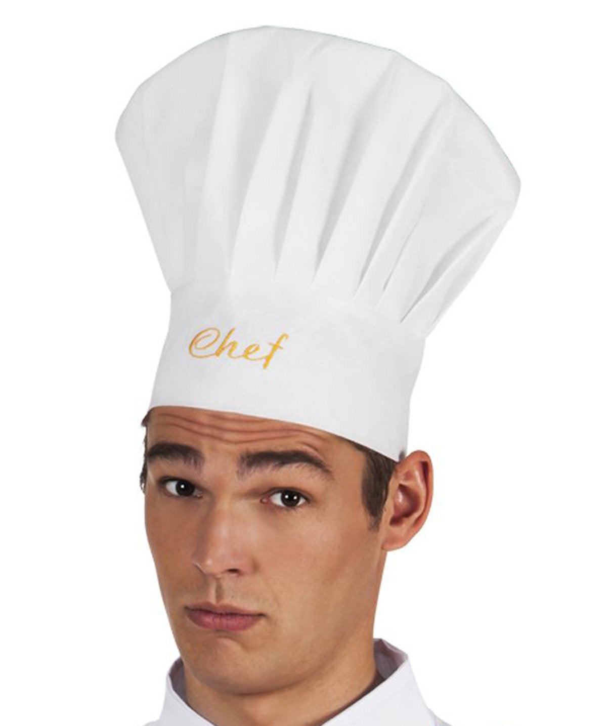 Boland 90647 - Boneta de bucătar, alb-galben, unisex, bonet, glugă, tocă, costum, carnaval, petrecere tematică, bucătărie