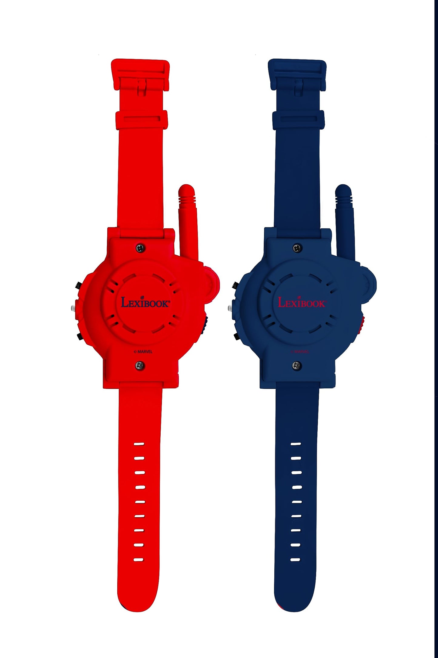 Walkie-Talkies Spider-Man Lexibook, 2 bucăți, rază de acțiune 200m, lanternă, busolă, reîncărcabile, albastru/roșu