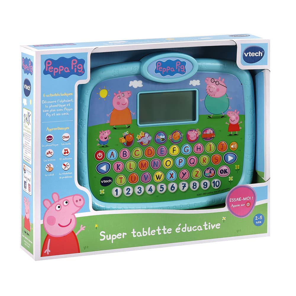 VTech - Peppa Pig - Super Tableta de Învățare, Tabletă pentru Copii - 2/5 Ani - Versiune Franceză