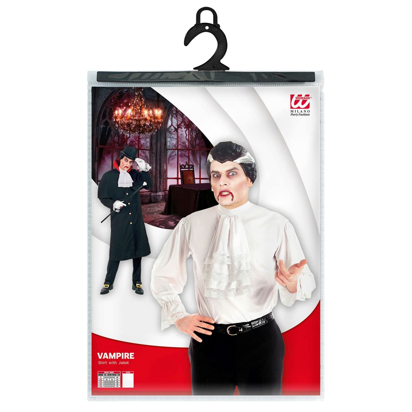 Costum Vampir WIDMANN MILANO - Hemd cu Jabot pentru Petreceri, Carnaval, Mottoparty