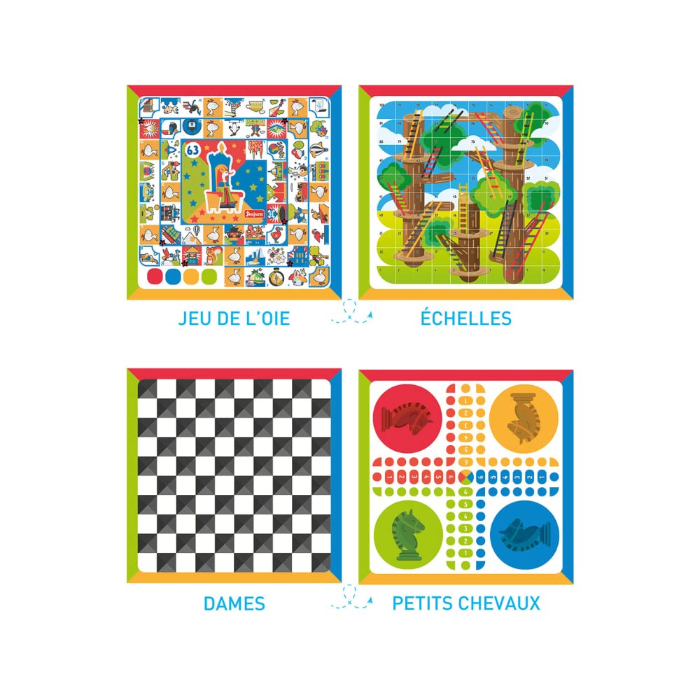 Jucărie Jeujura J8456 Cutie cu 4 Plăci și Cărți de Joc, Colorat, S