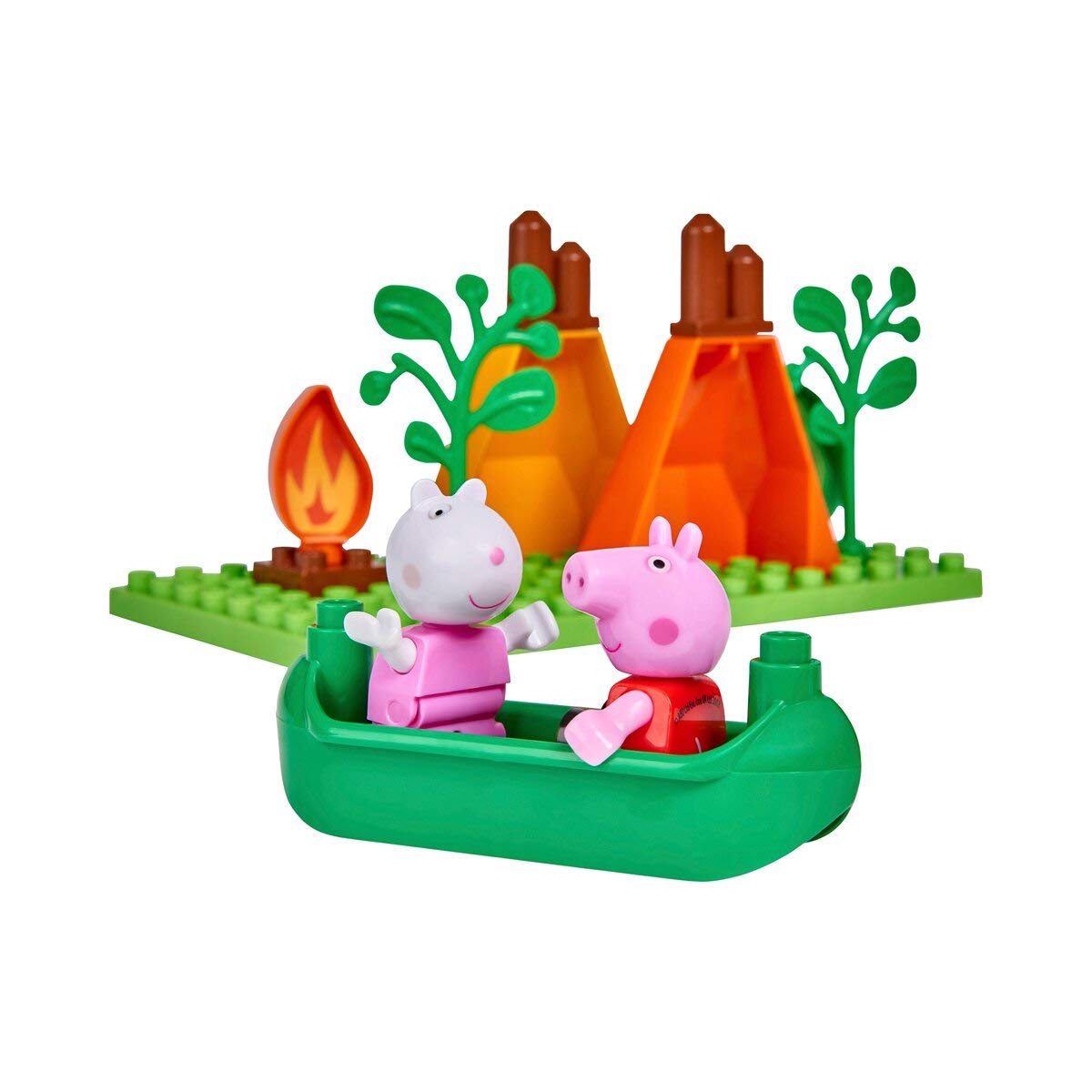 Set de Camping BIG-Bloxx Peppa Pig - Echipament de Camping Peppa, Set de Construcție, Set BIG-Bloxx format din Peppa și Suzy și Camper, 25 de piese, pentru copii de la 18 luni.