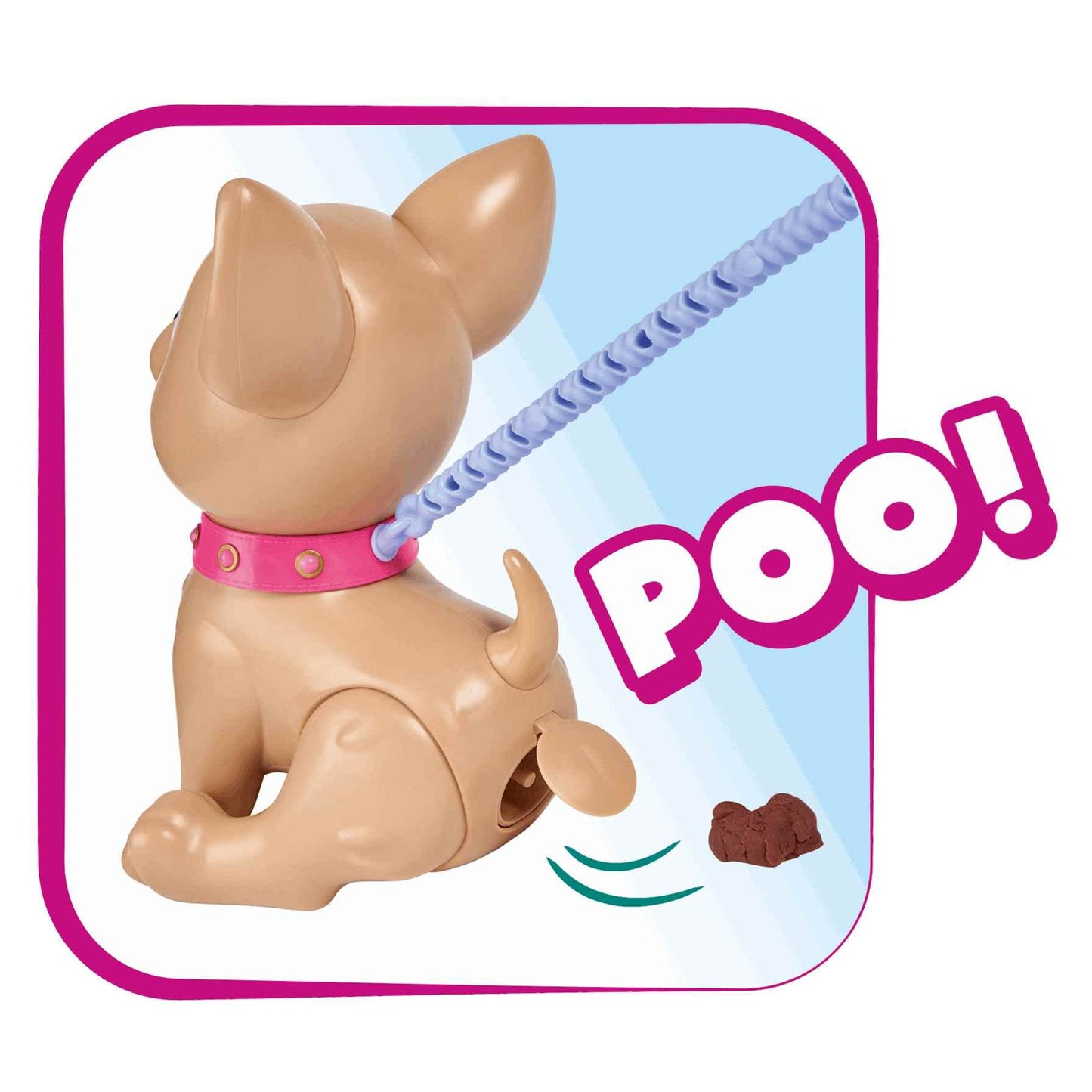 Simba 105893264 - ChiChi Love PooPoo Puppy Chihuahua Jucărie din Plastic cu Lesă, Gustări și Accesorii, pentru Copii de la 3 Ani
