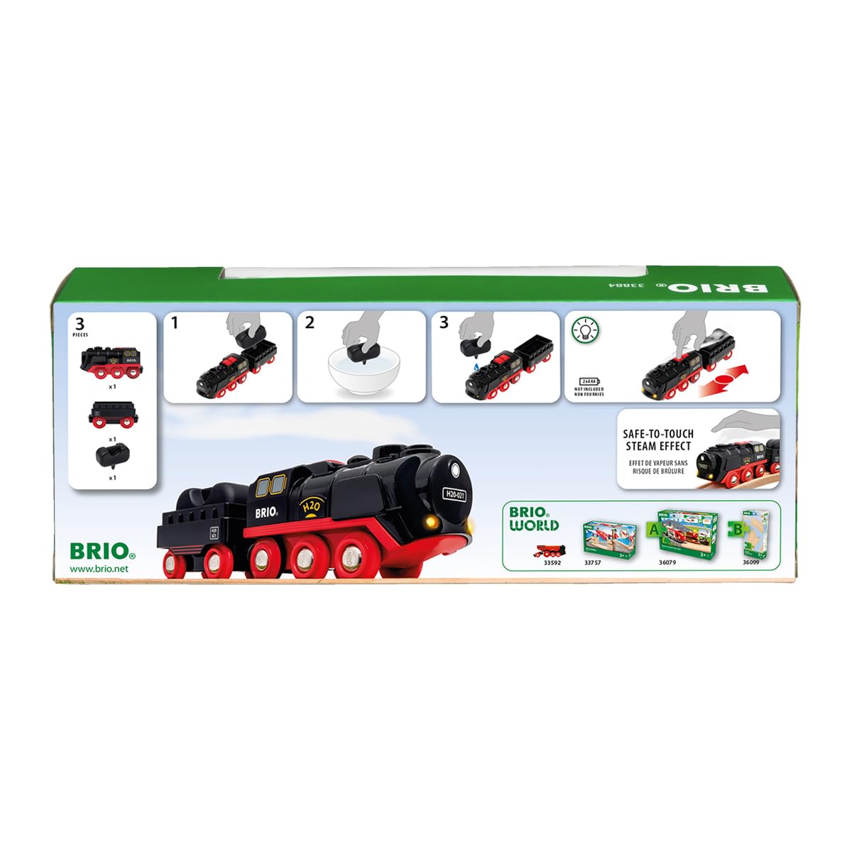BRIO Tren cu Aburi cu baterii