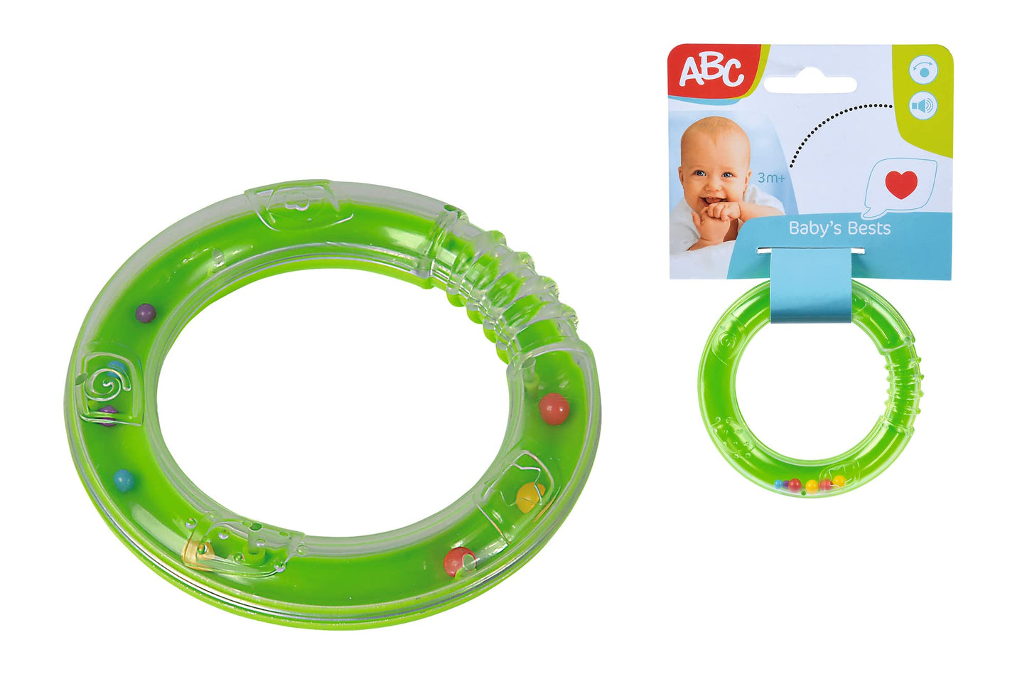 Simba ABC Set de jucărie pentru bebeluși cu zornăitoare inelară colorată, textură și relief pentru simțuri, de la 3 luni