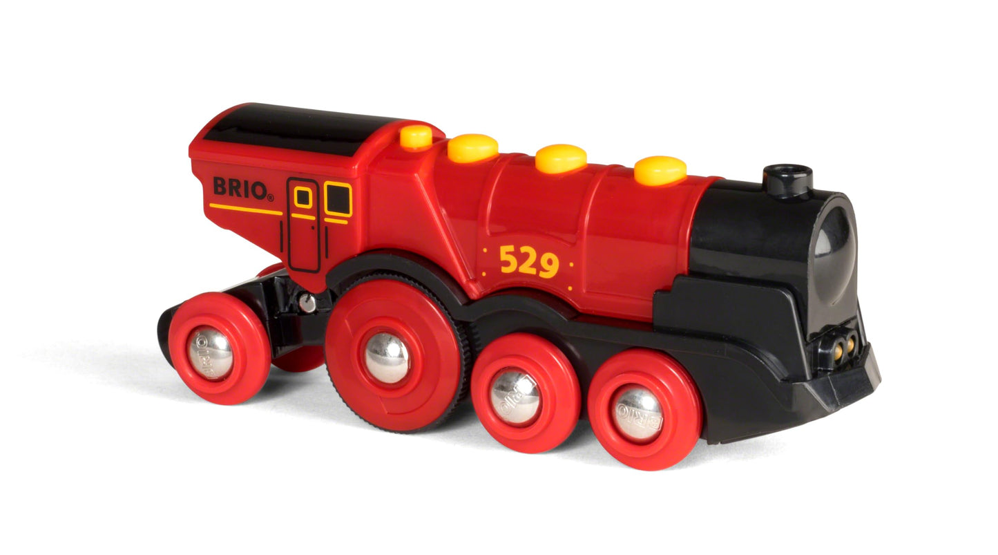 BRIO World 33592 Rote Lola locomotivă electrică - Locomotivă cu baterii cu lumină și sunet - Jucărie pentru copii recomandată de la 3 ani