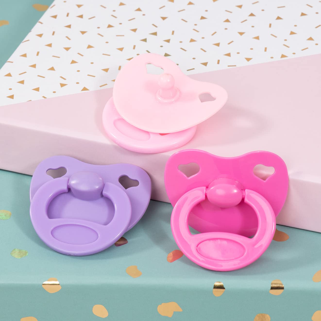 Set suzetă pentru păpuși Bayer Design 79104AA - accesorii păpuși, suzete roz și mov