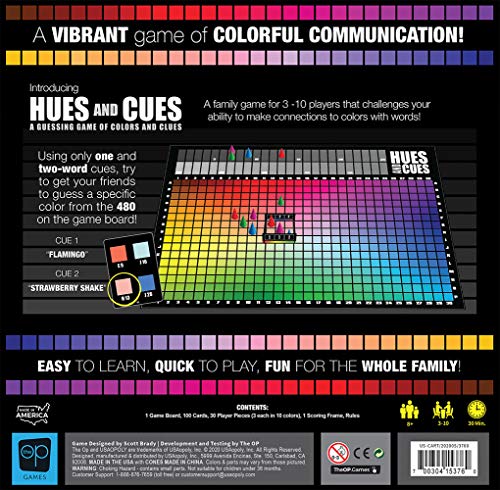 Hues and Cues – Joc de societate pentru seri de familie – Joc de petrecere – The OP Usaopoly – Pentru 3-10 jucători – Versiune în engleză