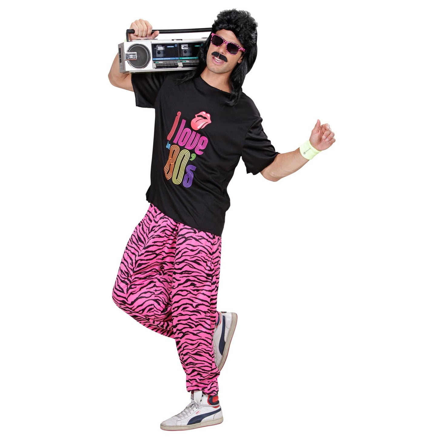 Costum de petrecere WIDMANN MILANO - Outfit anii '80, T-Shirt și pantaloni largi, costume de carnaval, petrecere Bad Taste