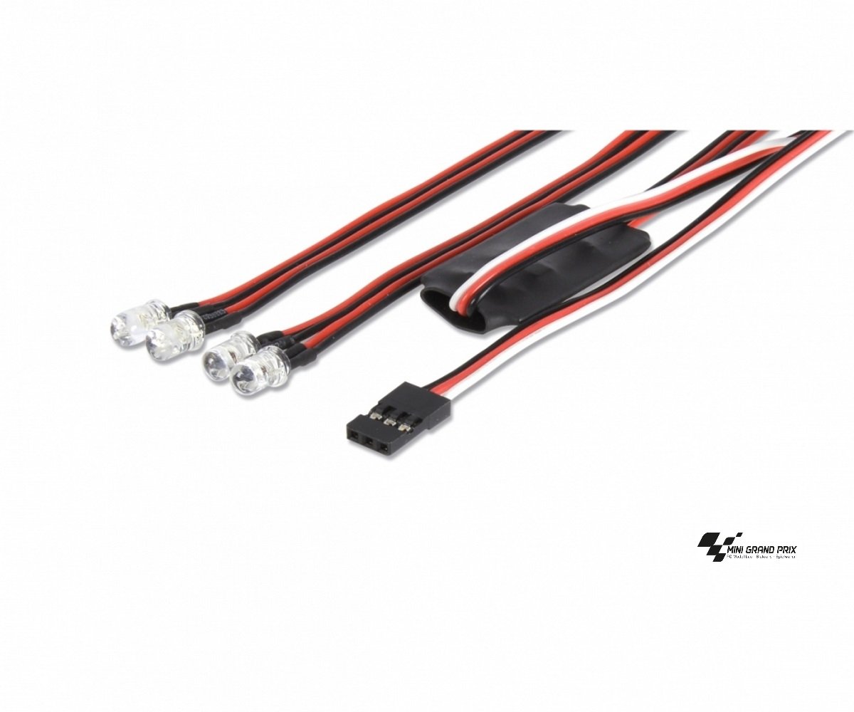 Set de lumini LED Carson 2+2 prin radio, piesă de schimb, modelism, accesorii, piese de tuning, 500906239, Roșu, Alb, M