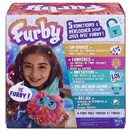 Furby Roșu Coralin, Pluș Interactiv – Versiunea Franceză (Ambalajul poate varia)