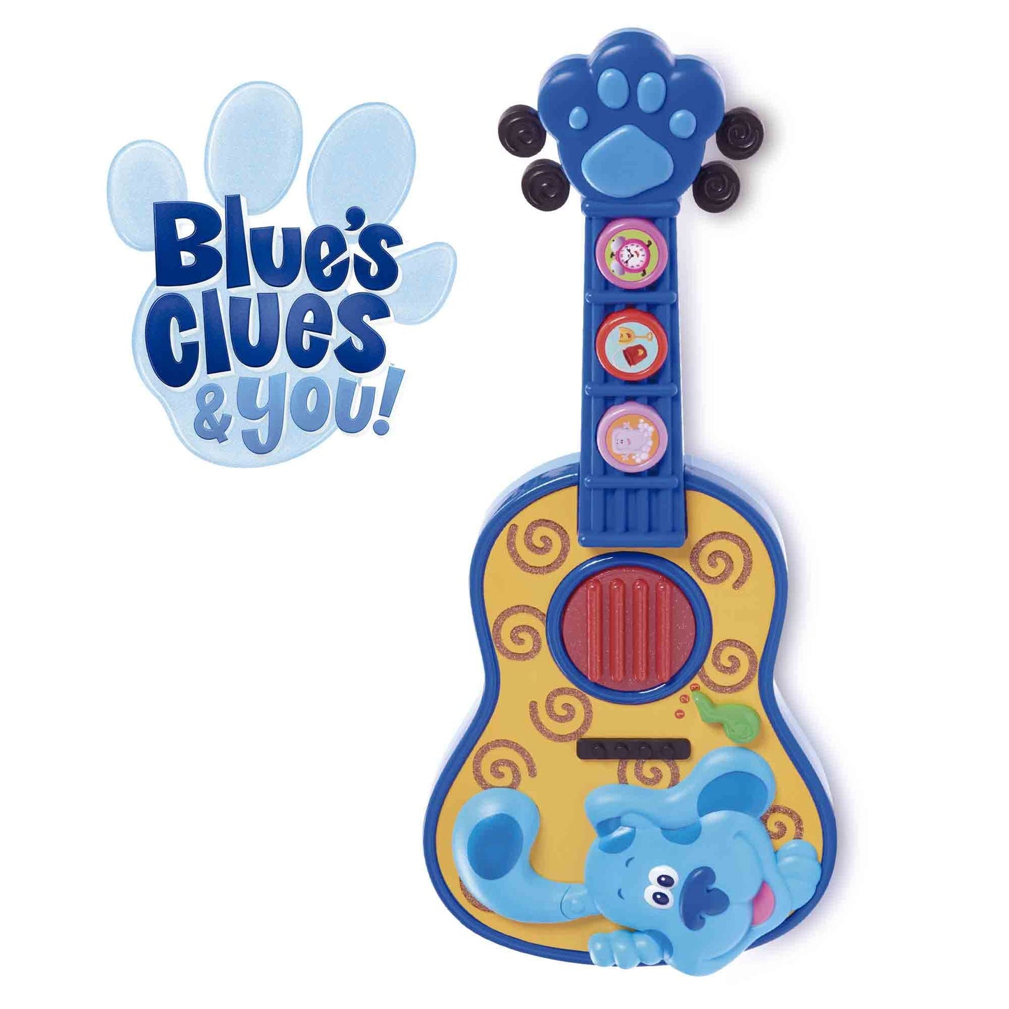 Famosa - Chitara Blue und Du, jucărie muzicală cu 3 moduri, include melodia din serie, sunet de chitară și joc distractiv, recomandată de la 3 ani (BLU12000), colorată