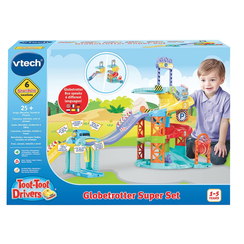 VTech Baby Tut Tut Flitzer - Parcare Interactivă cu Elemente Mobile, Melodii și Autobuz Multilingv - Pentru Copii 1-5 Ani