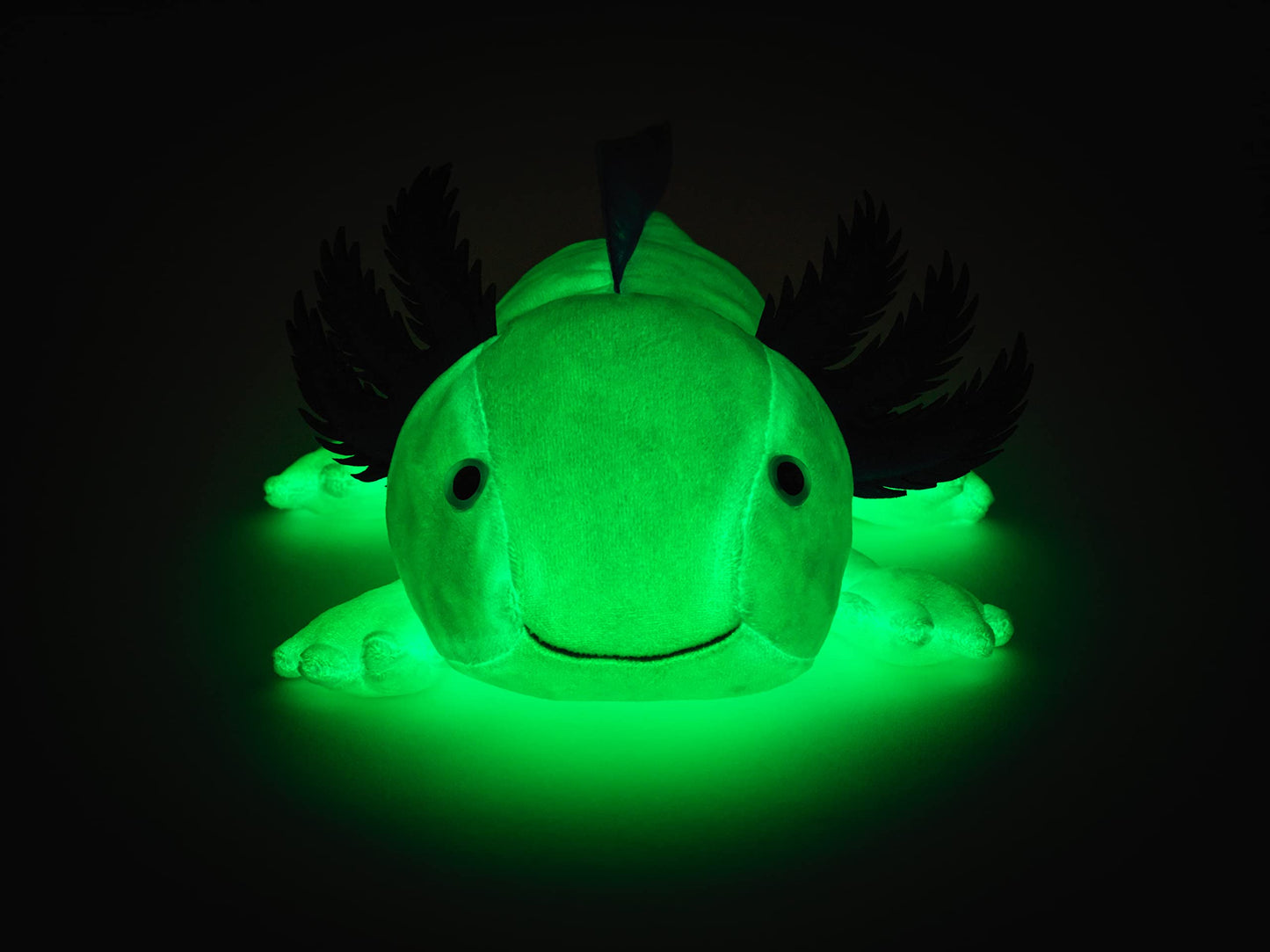 Uni-Toys - Axolotl (Albastru Deschis-Fluorescent) - 32 cm (Lungime) - Ajolote de Pluș - Jucărie de Pluș