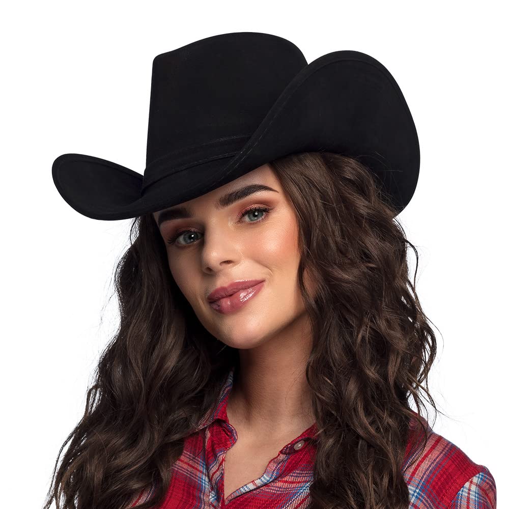 Boland Pălărie Cowboy Wyoming, piele eco, neagră