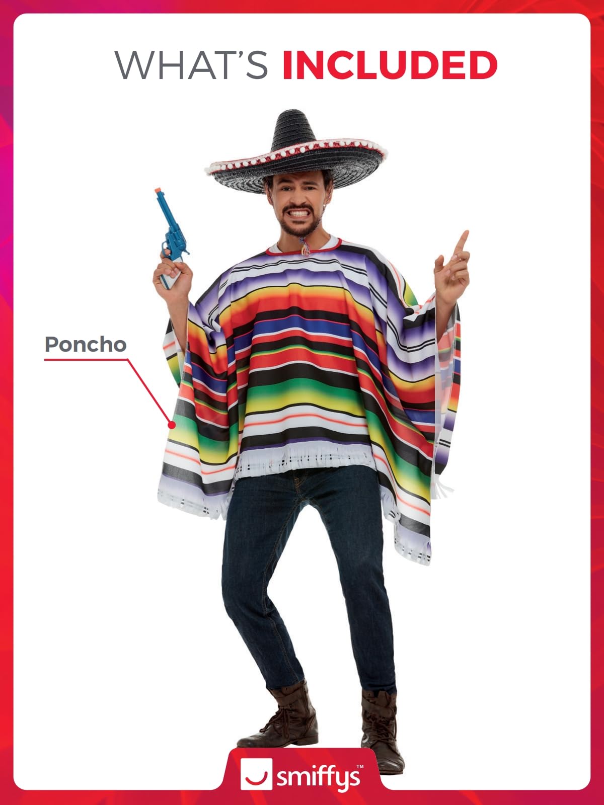 Smiffy's Poncho multicolor