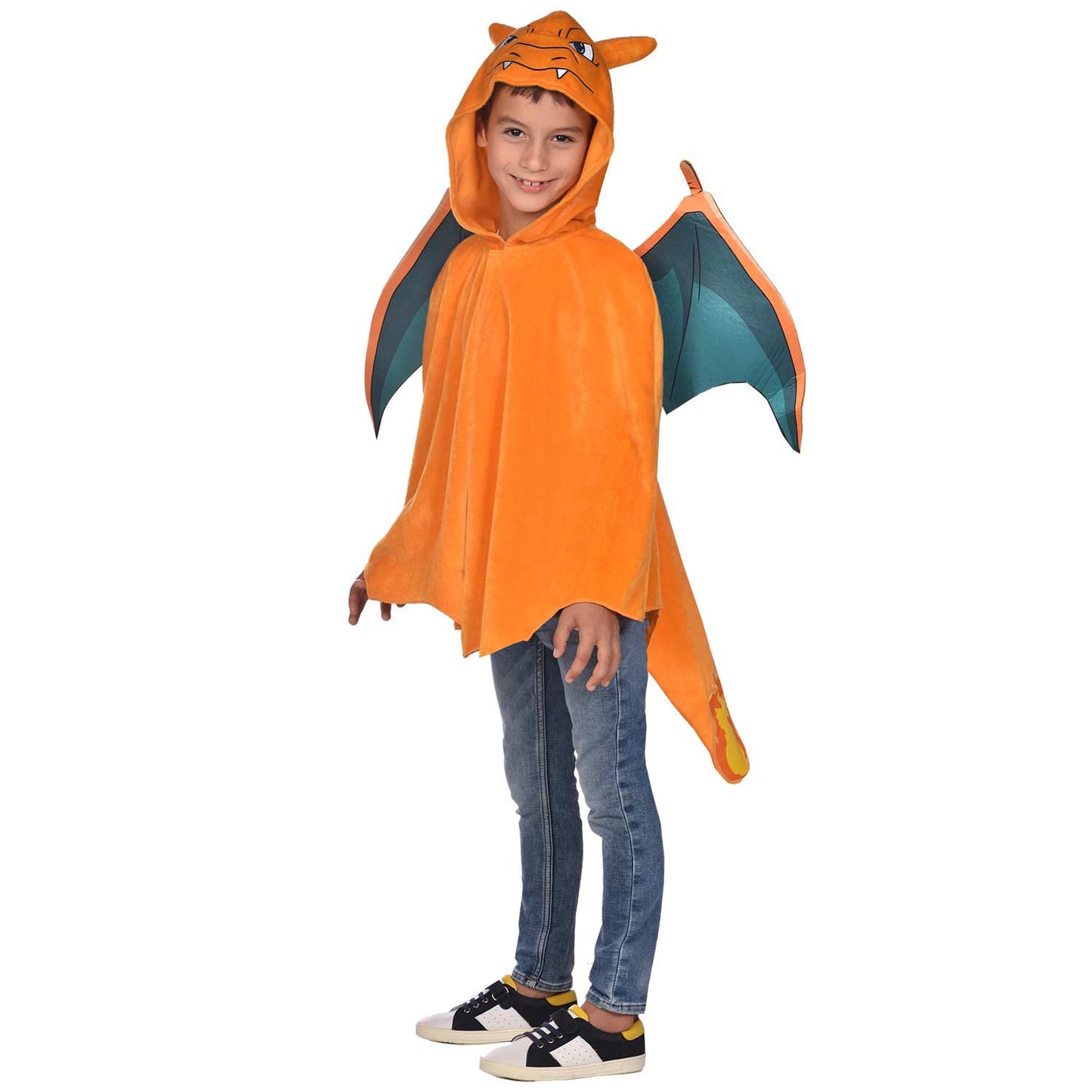 Amscan - Costum pentru copii Glurak, Pelerină din pluș cu glugă, Pokemon, Petrecere tematică, Carnaval