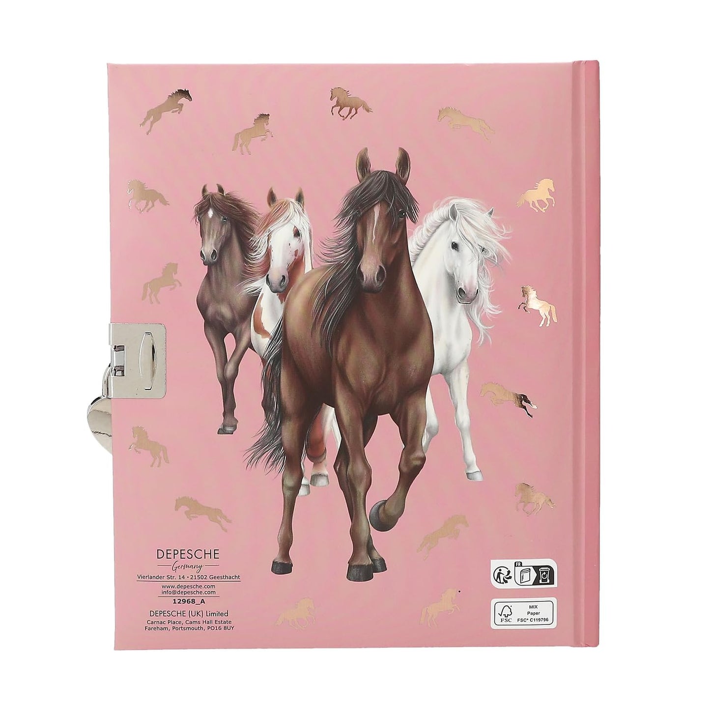 Jurnal cu lacat Miss Melody, Depesche, roz si maro, 160x193x30mm