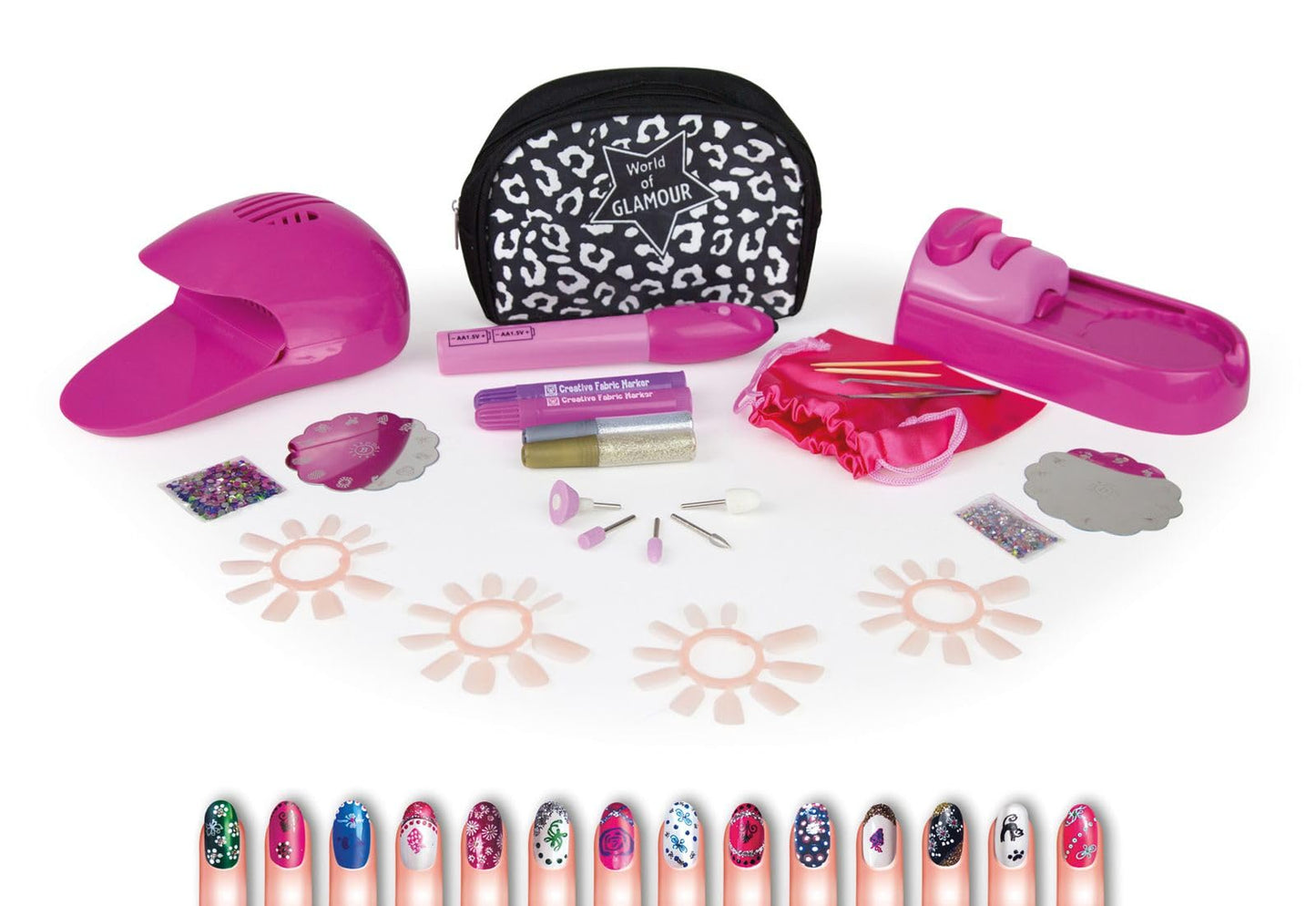 Lena 42654 Salon de Unghii Mani-Pedi - Set Creativ pentru Fete de 8 Ani, cu Formatoare de Unghii, Imprimantă pentru Design, Strass și Uscător de Unghii