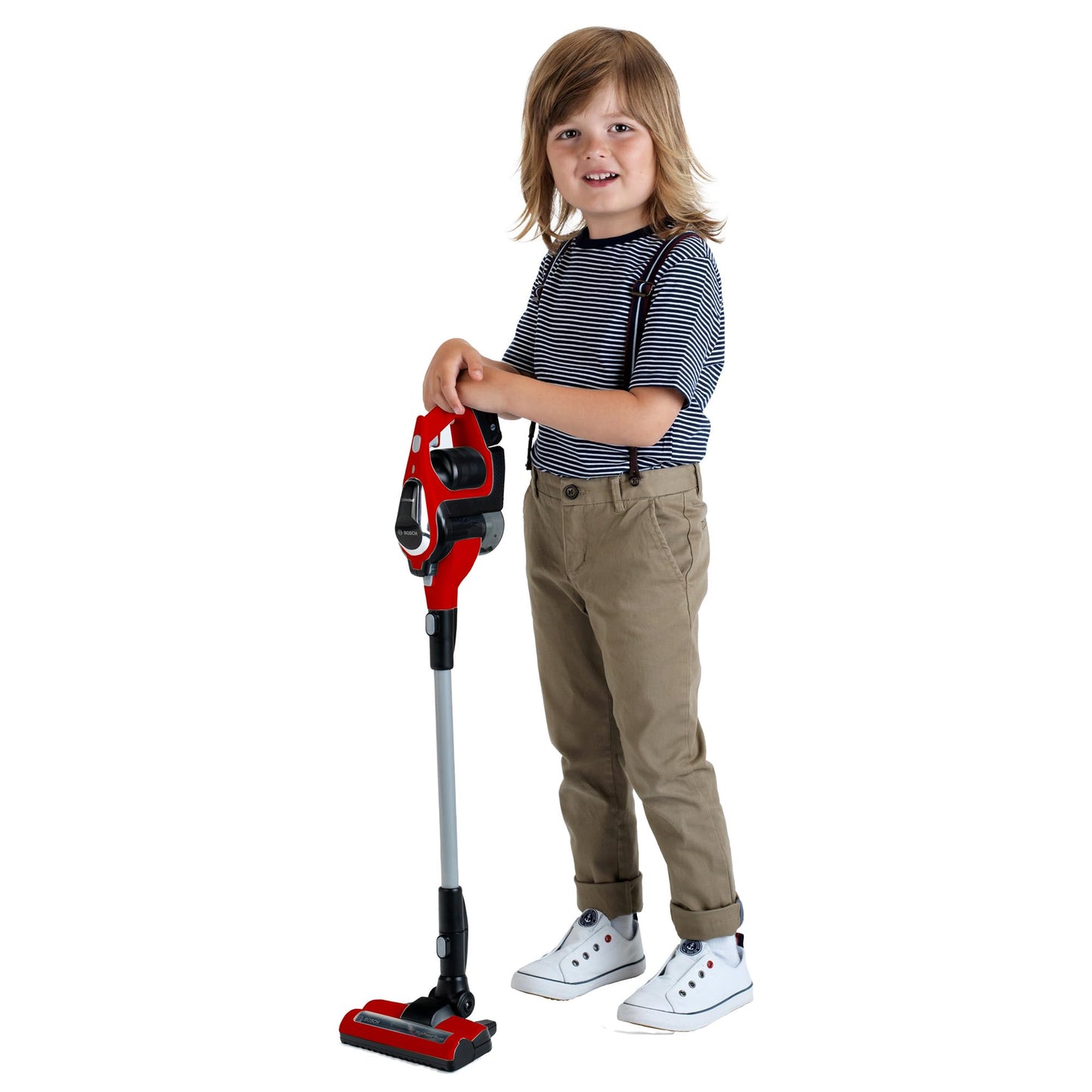 Theo Klein 6808 Bosch Aspirator | Aspirator interactiv și oficial licențiat Bosch | Aspirator cu funcție de aspirație și sunet, funcționează pe baterii | Jucărie pentru copii de la 3 ani