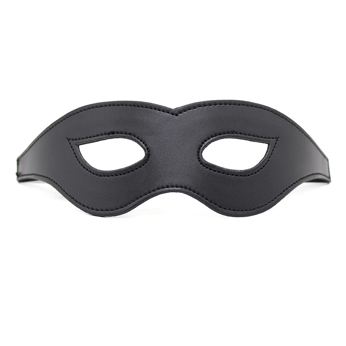 Masca din piele neagră pentru Halloween, baluri de măști, petreceri și carnaval, masca de ochi de pisică pentru femei și bărbați (negru-1)