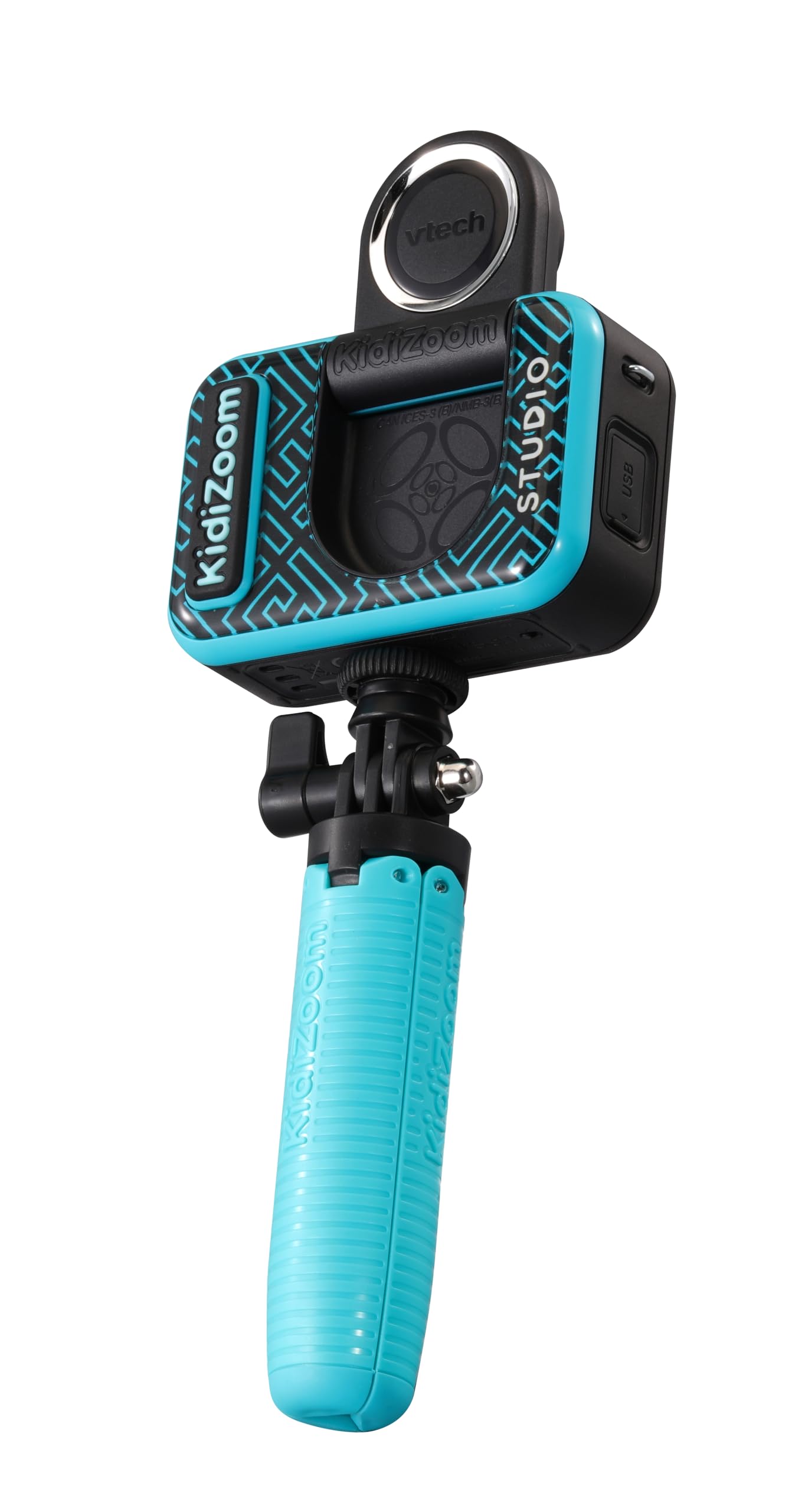 VTech KidiZoom Studio (Albastru) - Cameră video pentru copii cu jocuri distractive, cameră digitală cu efecte speciale, baterie reîncărcabilă, cadou ideal de Crăciun pentru băieți și fete de 5 ani+.