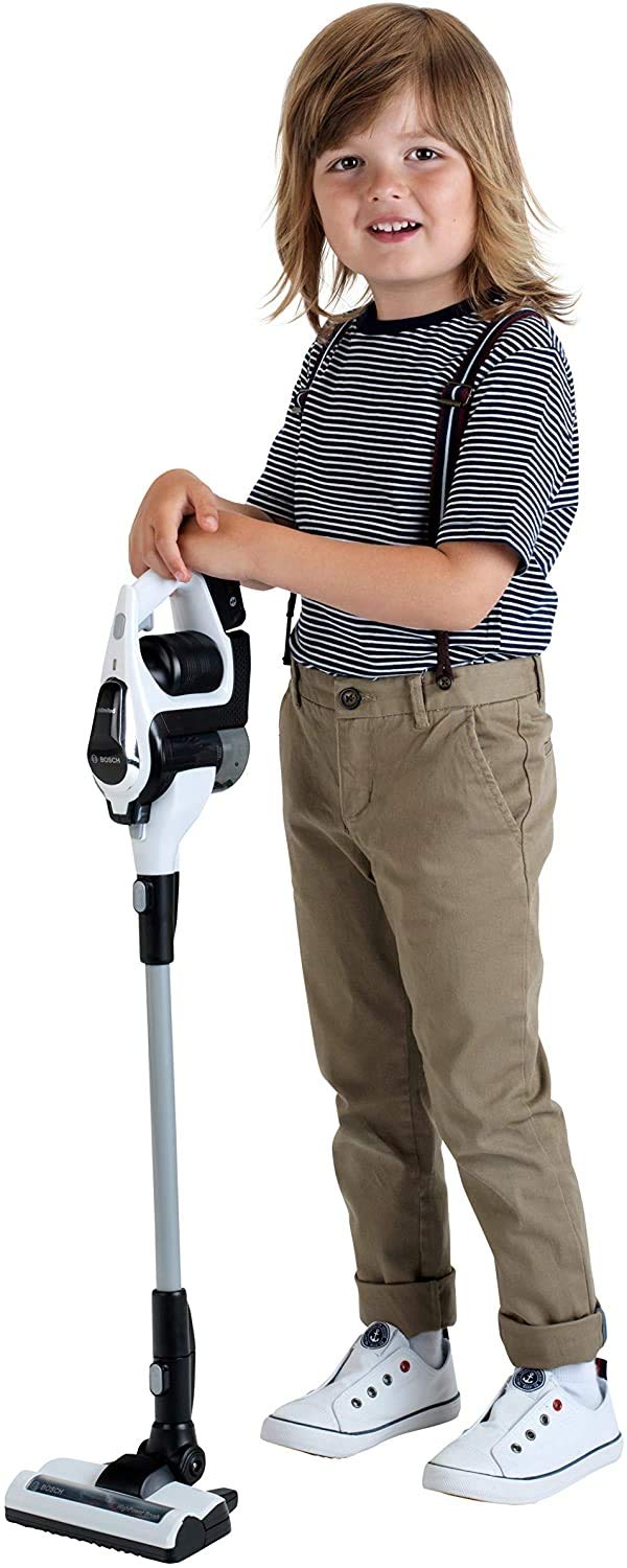 Aspirator Bosch Theo Klein 6812 | Aspirator cu funcție de aspirație și sunet | Duza de podea rotativă și detașabilă | Dimensiuni: 16cm x 16cm x 80cm | Jucărie pentru copii de la 3 ani