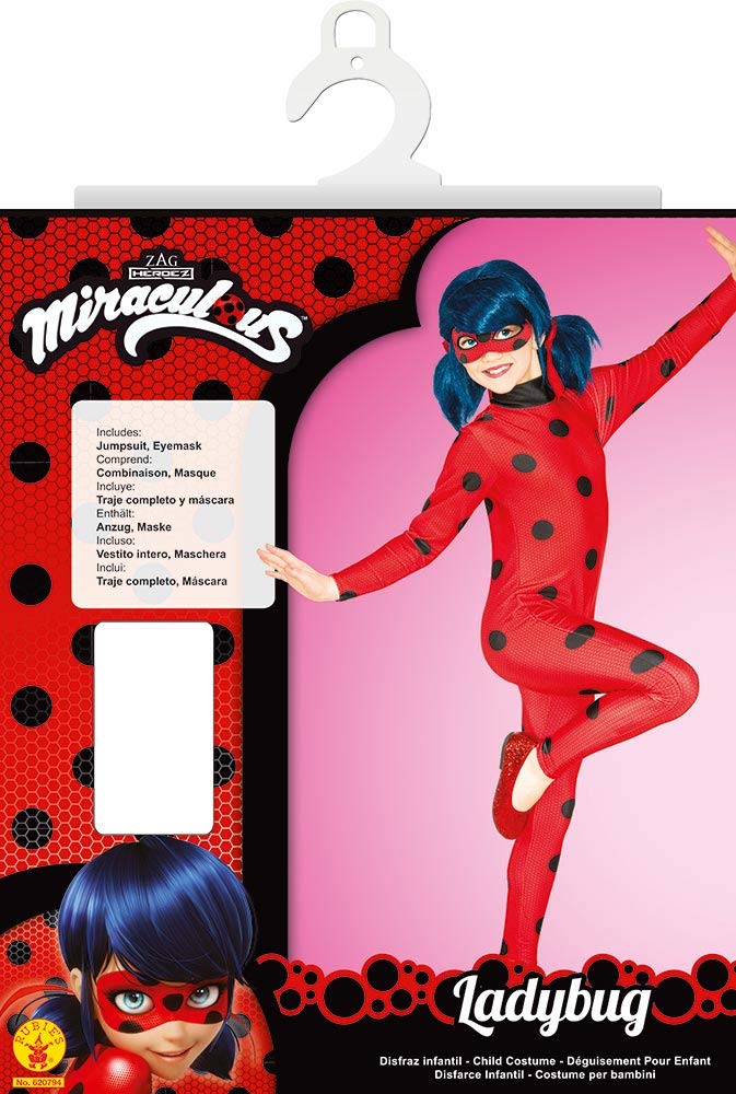 Costum Buburuza pentru copii, Ladybug, Miraculous, marimea L, 7-8 ani Rubies