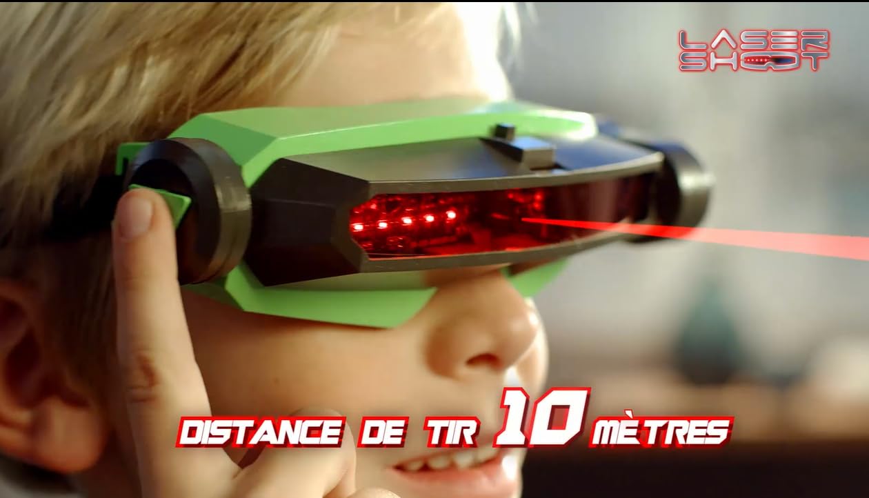 MEGABLEU - Laser Shoot - Jocuri Laser pentru Copii - Jocuri de Tir - Jocuri de Combat pentru Interior/Exterior - 2 Măști Laser Incluse - Cadou Interactiv - Joc în Aer Liber - De la 6 Ani - Versiune în Limba Română