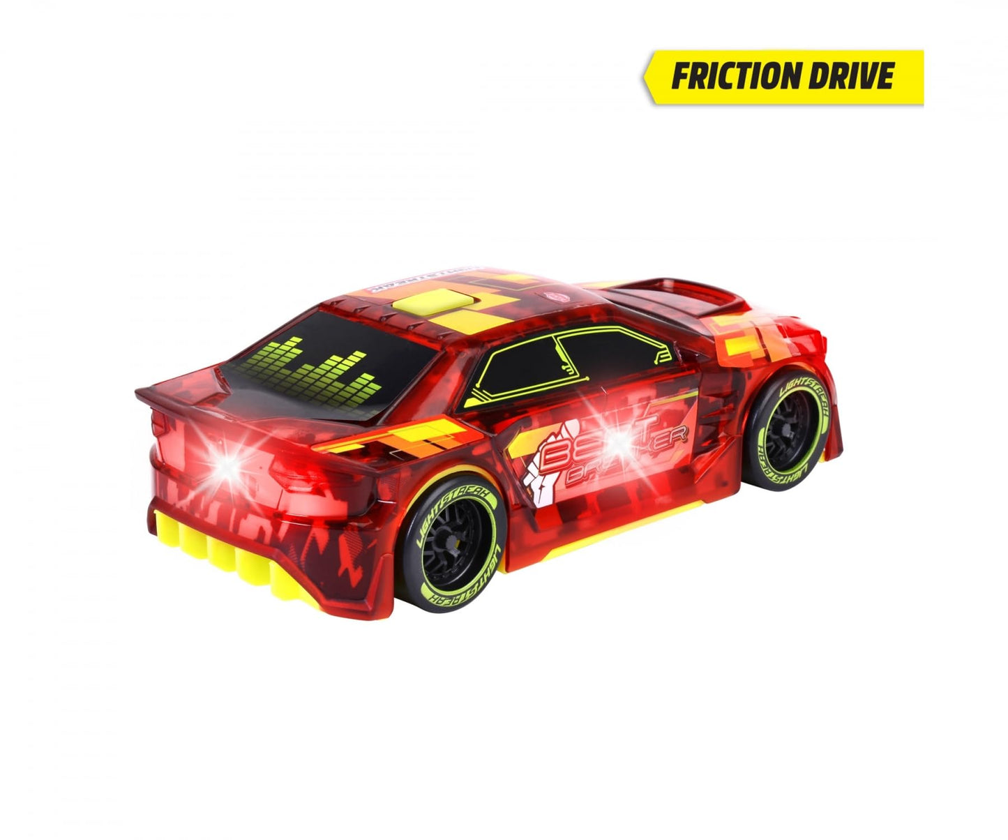 Dickie Toys - Mașinuță de jucărie Beat Breaker cu schimbare de lumină și muzică - Mașina Streets N BEATZ cu motor cu fricțiune, 20 cm, inclusiv baterii, jucărie pentru copii de la 3 ani.