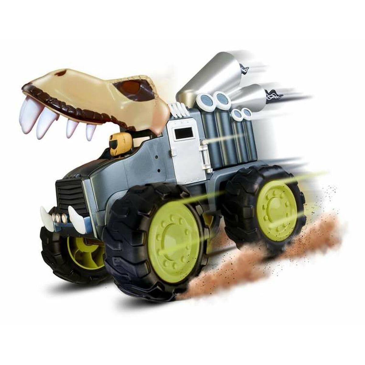 Swap Riders - Camion KRONO REX, Monster Truck, vehicul de curse, tematică dinosaur T-Rex, 1 figură exclusivă Rider, fichițe interschimbabile, pentru băieți și fete + 4 ani, Famosa (WAP00000)