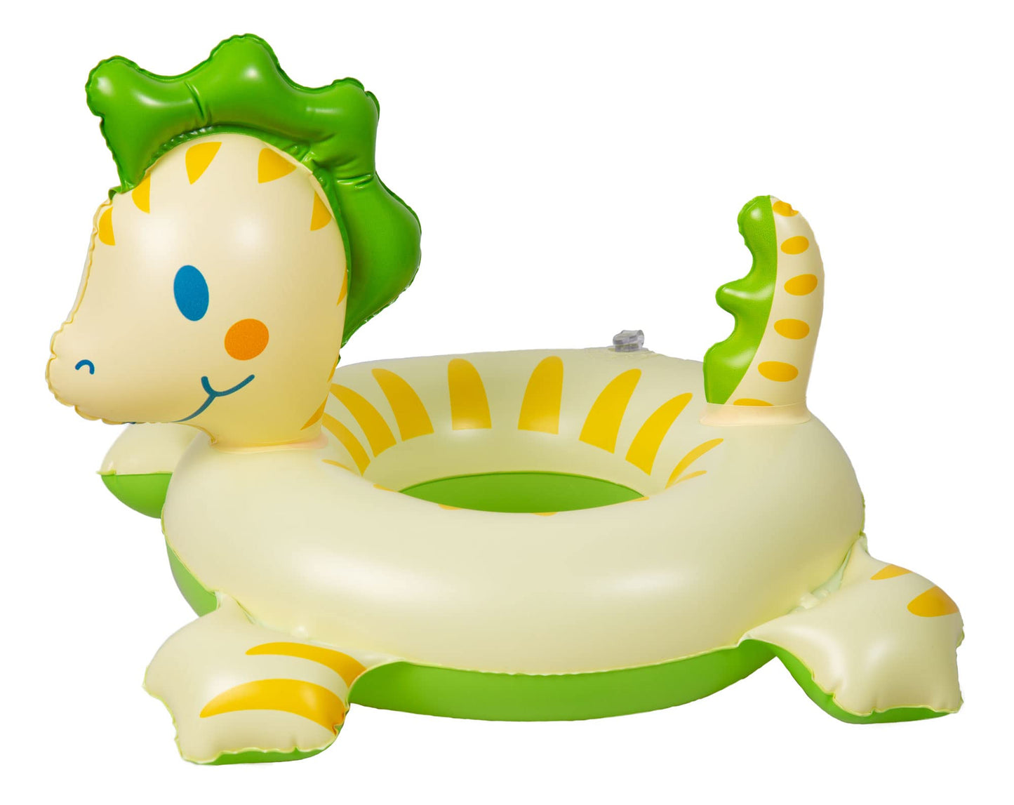 Set de înot Heless 22 pentru păpuși în design cu dinozauri, 3 piese: costum de baie, papuci și colac, pentru păpuși de 35-45 cm, distracție la baie în zilele călduroase de vară.