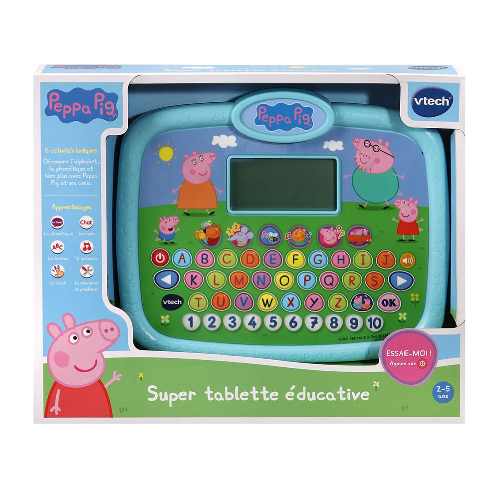 VTech - Peppa Pig - Super Tableta de Învățare, Tabletă pentru Copii - 2/5 Ani - Versiune Franceză