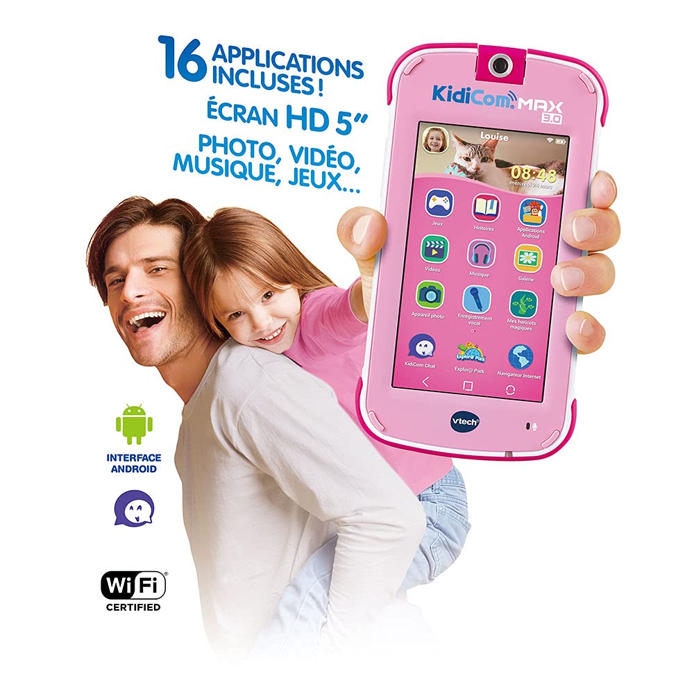 VTech 546555 KidiCom - Telefon interactiv pentru Copii, Roz