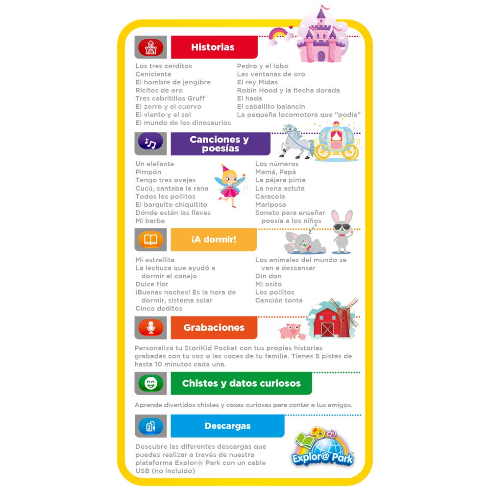 VTech StoriKid Pocket - Povestitor pentru copii, jucărie portabilă pentru bebeluși de la 6 luni, salvează povești, timer, versiune ESP, gri
