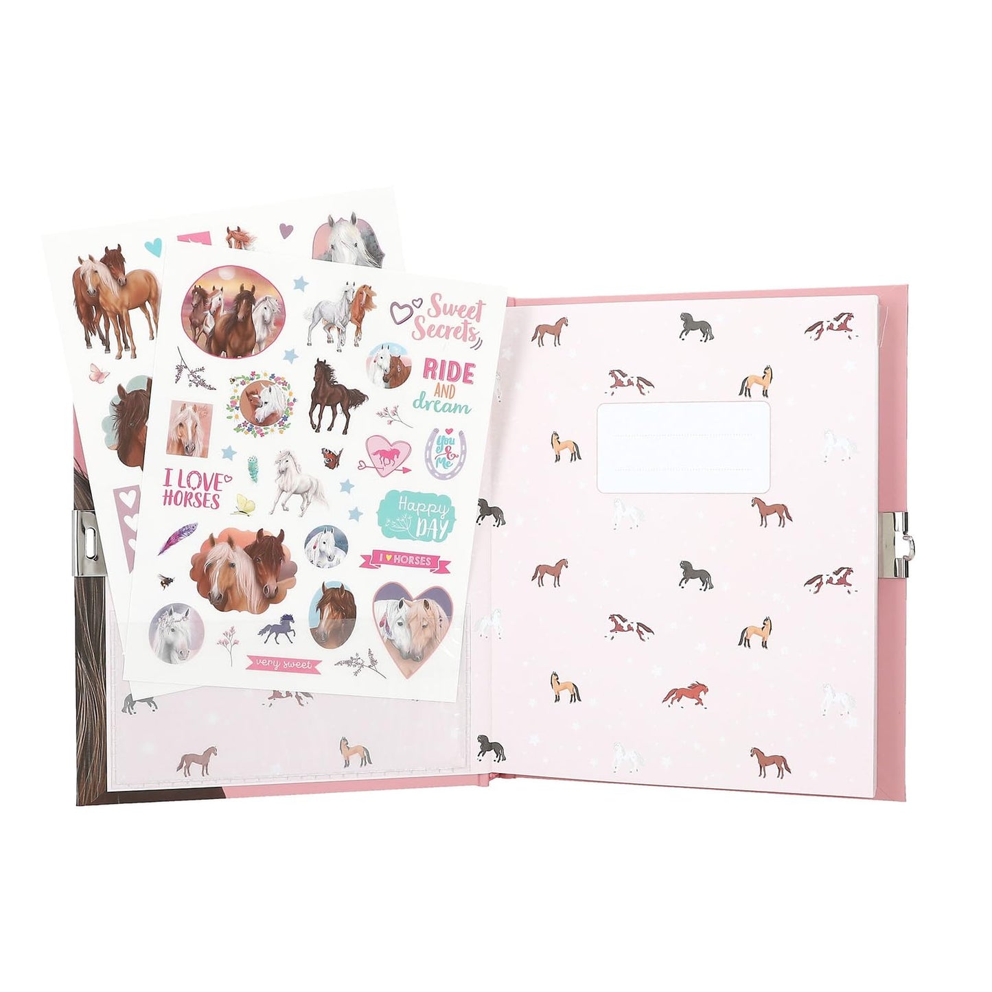 Jurnal cu lacat Miss Melody, Depesche, roz si maro, 160x193x30mm