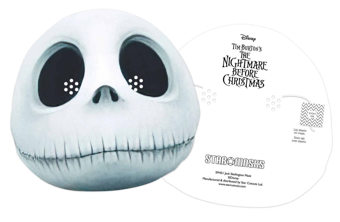 Mască din carton STAR CUTOUTS - Jack Skellington - Crăciunul ciudat al domnului Jack - Dimensiune A4 - SM451