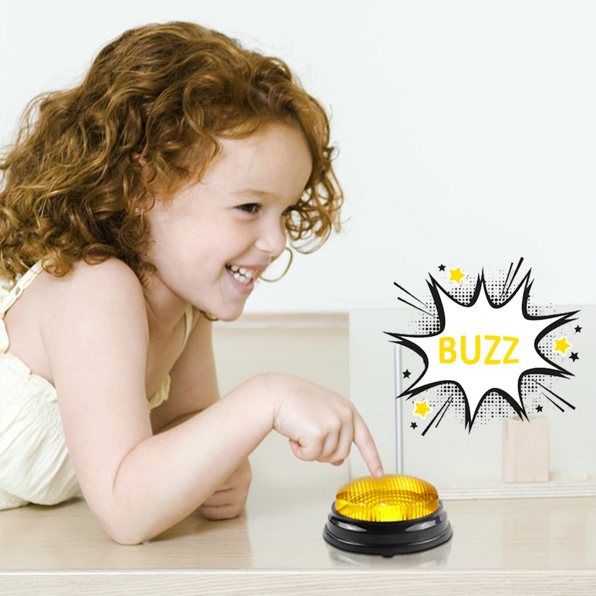 BEAN LIEVE GB-02 Set de buzzere pentru răspunsuri cu 4 sunete personalizate, sirenă, buzzer, laser și încărcare, pentru jocuri în clasă și acasă, set de 4, multicolor