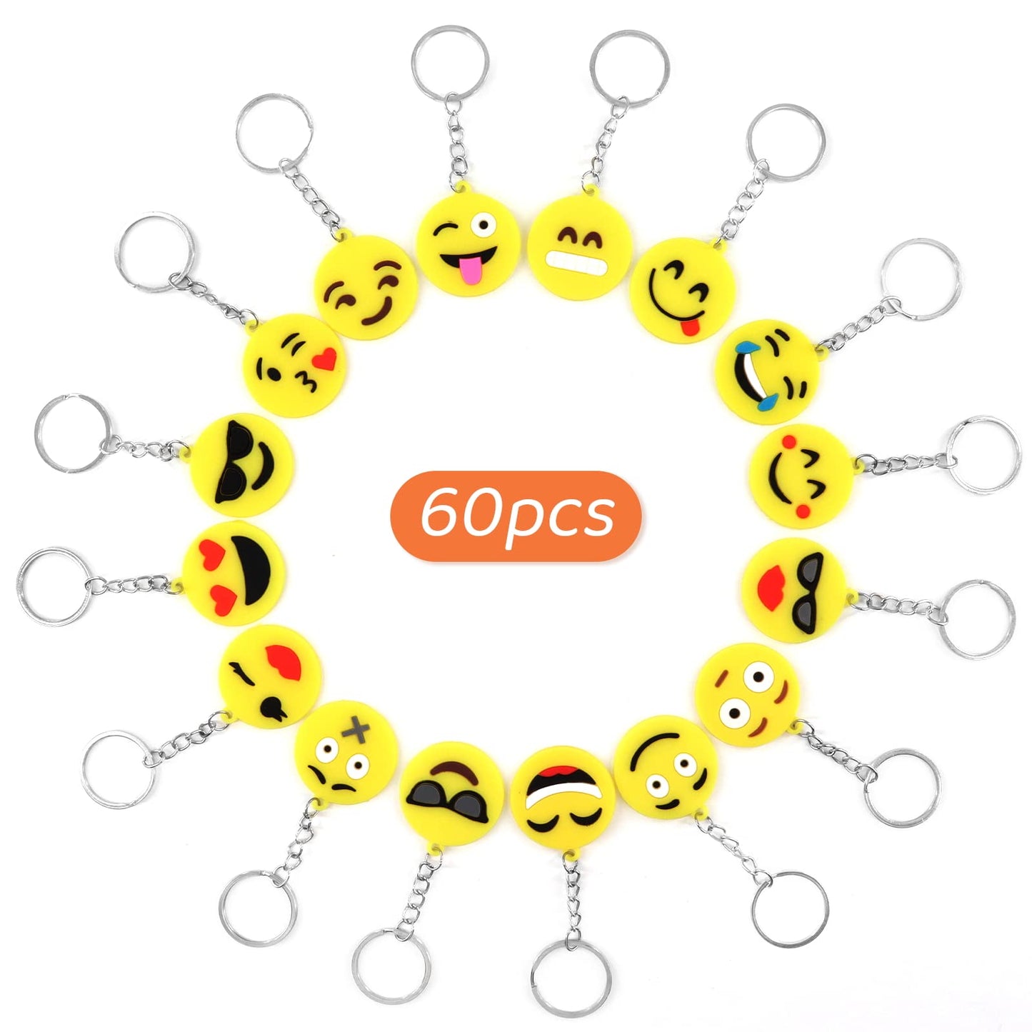 Annhao Set 60 brelocuri emoticon pentru copii