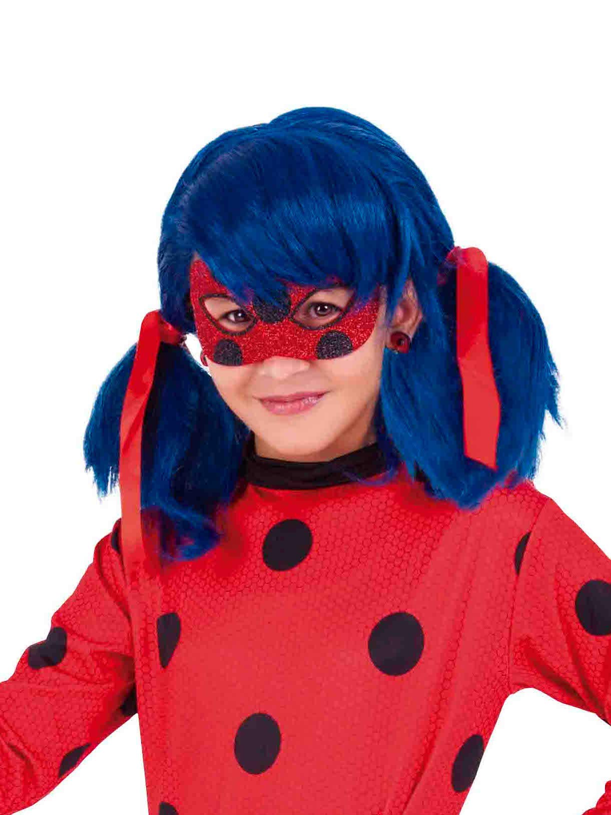 Masca Oficială Ladybug RUBIE'S pentru Copii, Motiv: Lup, Cu Sclipici, Ideală pentru Carnaval și Halloween
